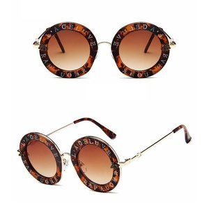 Vintage Oversized Round Frame Retro Sunglasses